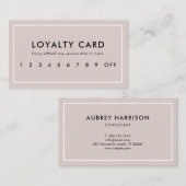 Moderne professionele Blush beige Loyalty-Kaart Klantenkaartje (Voorkant / Achterkant)