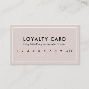 Moderne professionele Blush beige Loyalty-Kaart Klantenkaartje