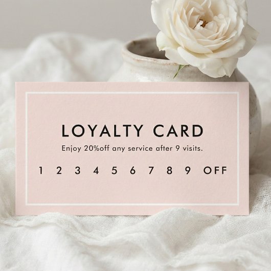 Moderne professionele Blush Roze Loyalty Card