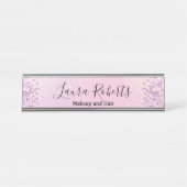 Moderne professionele Blush roze sparkle Glitter D Bureau Naambordje (Voorkant)
