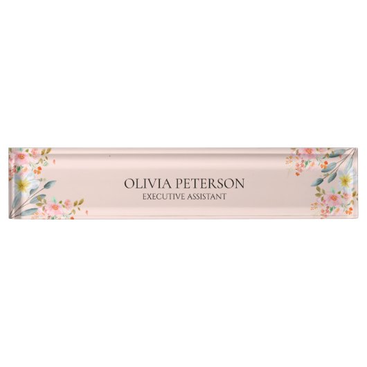 Moderne professionele Boho Blooms Naambordje (Voorkant)