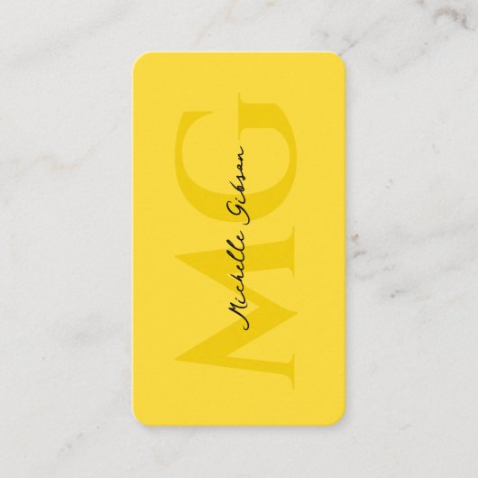 Moderne Professionele Bouwmonogram Geel Visitekaartje (Voorkant)