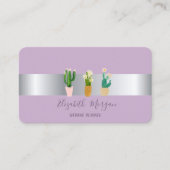 Moderne professionele Cactus Succulent Violet Visitekaartje (Voorkant)