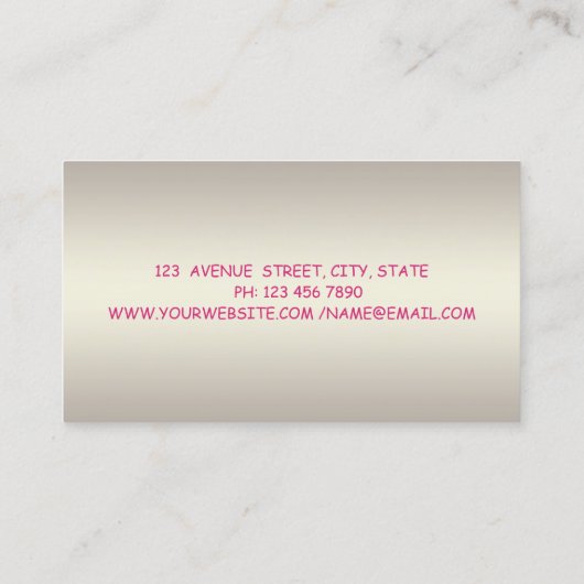Moderne professionele charmant, lichtgewicht, faux visitekaartje (Achterkant)