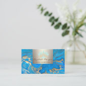 Moderne professionele charmante,Lotus,Blauwe Marme Visitekaartje (Staand voorkant)