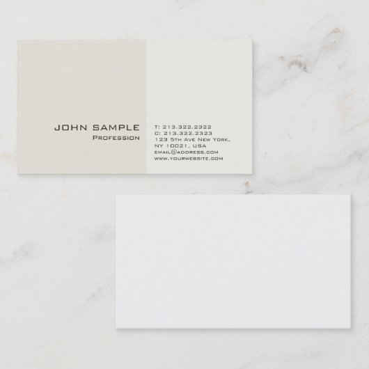 Moderne Professionele Classy Schone Vlakte Visitekaartje (Voorkant / Achterkant)