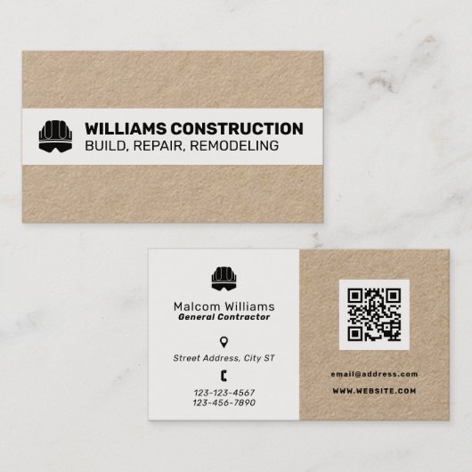 Moderne professionele constructie visitekaartje (Voorkant / Achterkant)