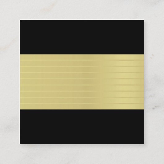 Moderne professionele creatieve gouden gestreepte  vierkante visitekaartje (Achterkant)