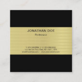 Moderne professionele creatieve gouden gestreepte  vierkante visitekaartje (Voorkant)