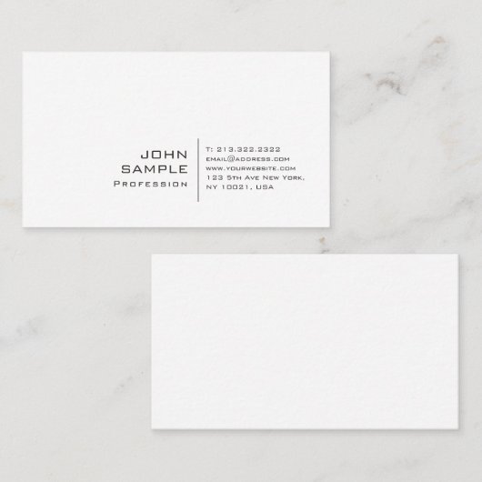 Moderne professionele Creative Plain Trendy Visitekaartje (Voorkant / Achterkant)