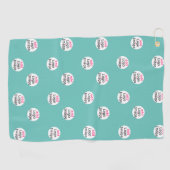 Moderne Professionele Custom Business Mint Groen Golfhanddoek (Horizontaal)
