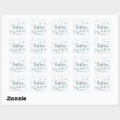 Moderne professionele dank u typografie blauw vierkante sticker (Vel)