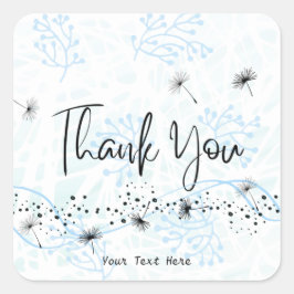 Moderne professionele dank u typografie blauw vierkante sticker