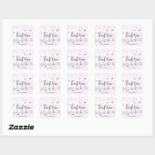 Moderne professionele dank u typografie roze vierkante sticker (Vel)