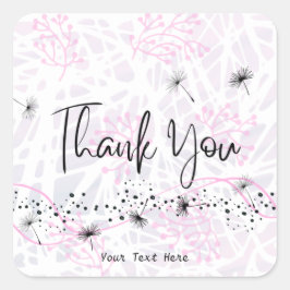 Moderne professionele dank u typografie roze vierkante sticker