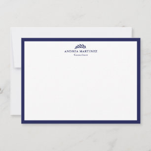 Moderne, professionele, dikke marineblauwe grens notitiekaartje