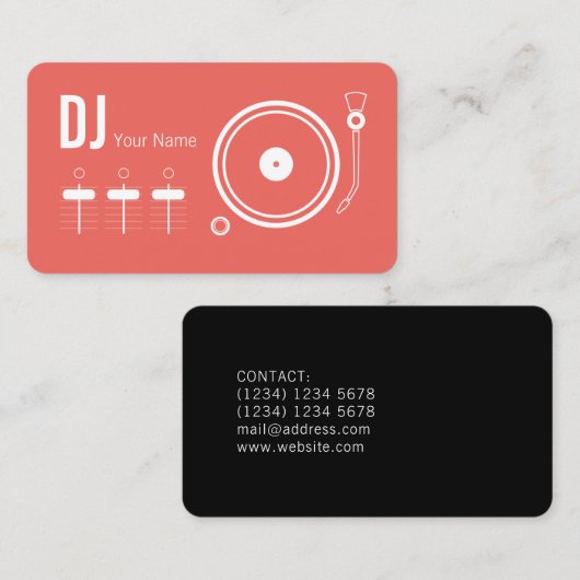 Moderne professionele DJ-recorderafdekking Visitekaartje (Voorkant / Achterkant)