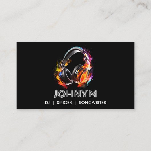 Moderne Professionele DJ Songwriter Muziek Hoofdte Visitekaartje (Voorkant)