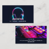 Moderne Professionele DJ Songwriter Muziek Hoofdte Visitekaartje (Voorkant / Achterkant)