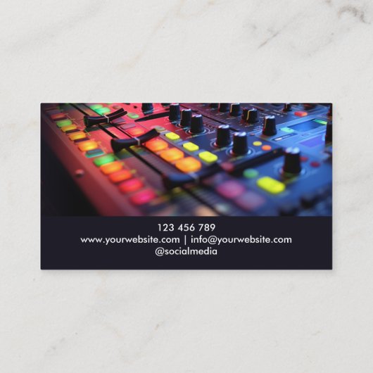 Moderne Professionele DJ Songwriter Muziekzanger Visitekaartje (Achterkant)