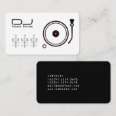 Moderne professionele DJ-speler zwarte lijn wit Visitekaartje (Voorkant / Achterkant)