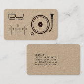 Moderne professionele DJ-speler zwarte lijnkraft Visitekaartje (Voorkant / Achterkant)