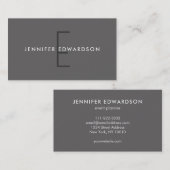 Moderne professionele donkergrijze monogrammen visitekaartje (Voorkant / Achterkant)