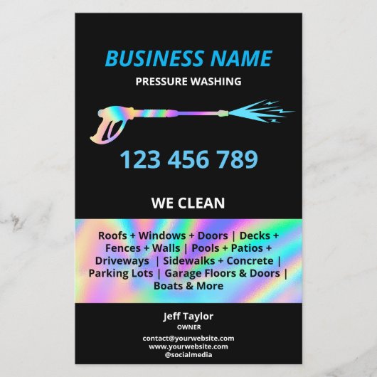 Moderne professionele drukreiniging powerwashing flyer (Voorkant)