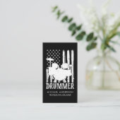 Moderne professionele drums Drummer American Flag Visitekaartje (Staand voorkant)