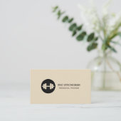 Moderne professionele dumbbels logo visitekaartje (Staand voorkant)