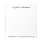 Moderne Professionele Eenvoudige Basisscriptnaam Notitieblok (Voorkant)