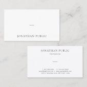 Moderne professionele eenvoudige elegante minimali visitekaartje (Voorkant / Achterkant)