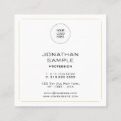 Moderne professionele, eenvoudige Gold-Sjabloon Vierkante Visitekaartje (Achterkant)