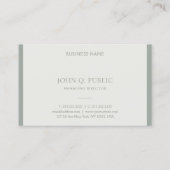 Moderne professionele, eenvoudige, groene Sjabloon Visitekaartje (Achterkant)