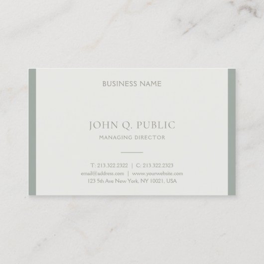 Moderne professionele, eenvoudige, groene Sjabloon Visitekaartje (Achterkant)