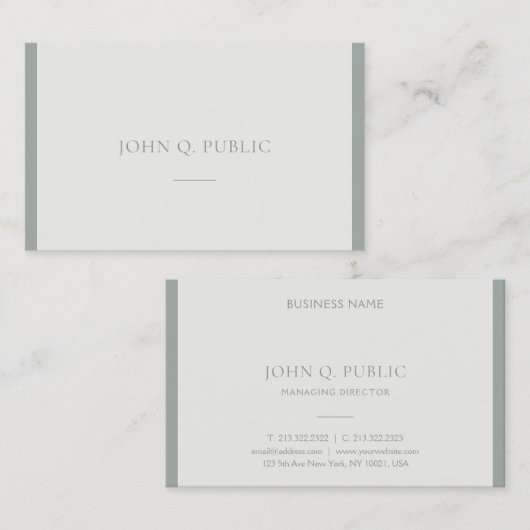 Moderne professionele, eenvoudige, groene Sjabloon Visitekaartje (Voorkant / Achterkant)