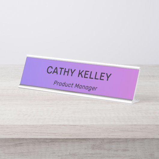 Moderne professionele eenvoudige Kantoor-titel Bureau Naambordje (Voorkant)