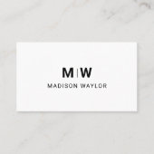 Moderne Professionele Eenvoudige Monogram Minimali Visitekaartje (Voorkant)