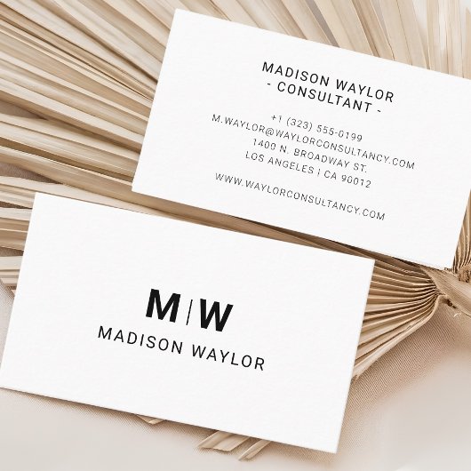 Moderne Professionele Eenvoudige Monogram Minimali Visitekaartje