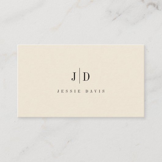 Moderne Professionele Eenvoudige Monogram Visitekaartje (Voorkant)