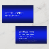 Moderne, professionele, eenvoudige platte blauw visitekaartje (Voorkant / Achterkant)