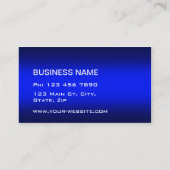 Moderne, professionele, eenvoudige platte blauw visitekaartje (Achterkant)