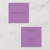 Moderne professionele, eenvoudige Sjabloon Paars Vierkante Visitekaartje (Voorkant / Achterkant)