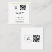 Moderne Professionele Eenvoudige Sjabloon QR Code  Vierkante Visitekaartje (Voorkant / Achterkant)