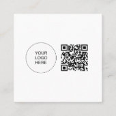 Moderne Professionele Eenvoudige Sjabloon QR Code  Vierkante Visitekaartje (Achterkant)