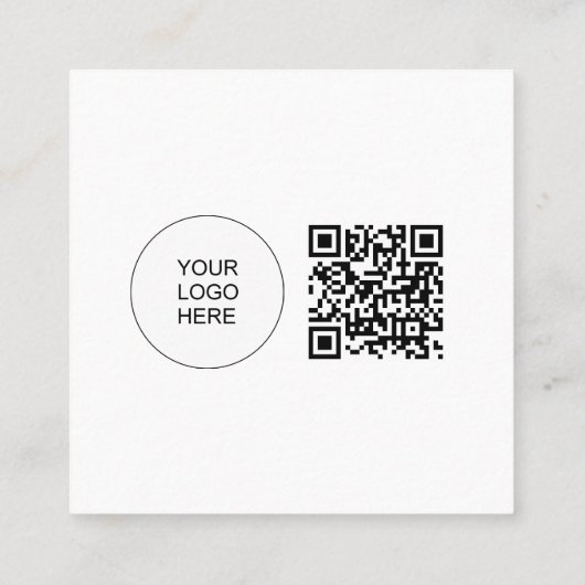 Moderne Professionele Eenvoudige Sjabloon QR Code  Vierkante Visitekaartje (Achterkant)