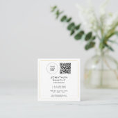 Moderne Professionele Eenvoudige Sjabloon QR Code  Vierkante Visitekaartje (Staand voorkant)