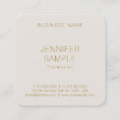 Moderne professionele, eenvoudige Sjabloon Vierkante Visitekaartje (Achterkant)