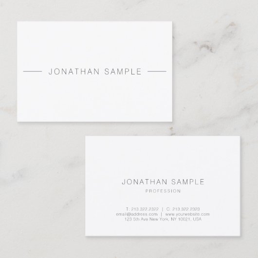 Moderne professionele, eenvoudige Sjabloon Visitekaartje (Voorkant / Achterkant)