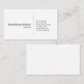 Moderne Professionele Eenvoudige Witte Design Eleg Visitekaartje (Voorkant / Achterkant)